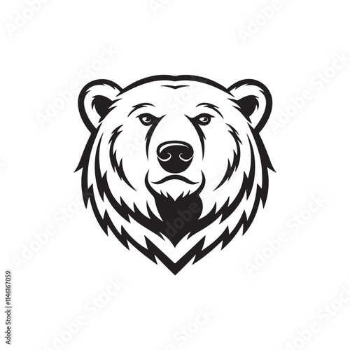 polar bear head silhouette vector logo design