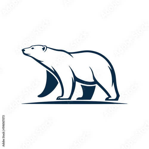 polar bear silhouette vector logo design