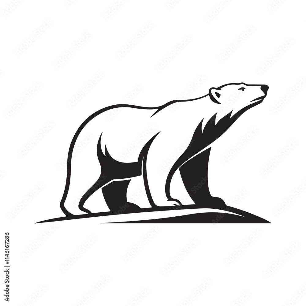 Fototapeta premium polar bear silhouette vector logo design