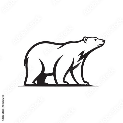 polar bear silhouette vector logo design