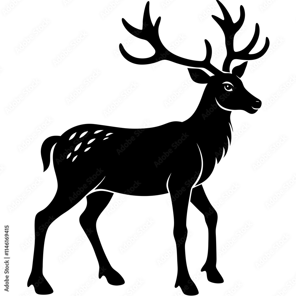 Obraz premium deer silhouette vector