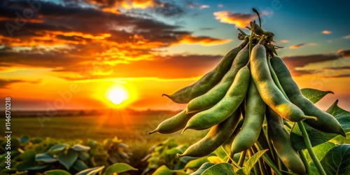 Silhouette Photography:  Surti Papdi Beans -  Indian Vegetable Valor Beans, Hyacinth Beans, Papdi, Vaal Beans,  Garden Fresh Produce photo