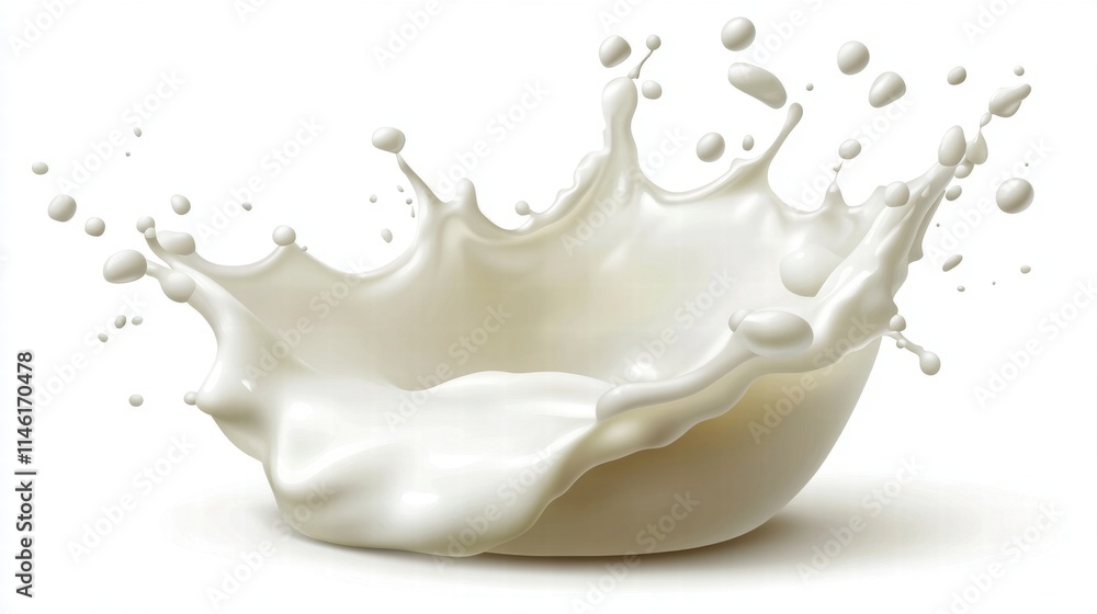 Impressive Milk Splash in Motion Captured in High-Resolution, Showcasing Fluid Dynamics and Natural Beauty in a Crisp White Backdrop Impressive Milk Splash in Motion Captured in High-Resolution, Showcasing Fluid Dynamics and Natural Beauty in a Crisp White Backdrop