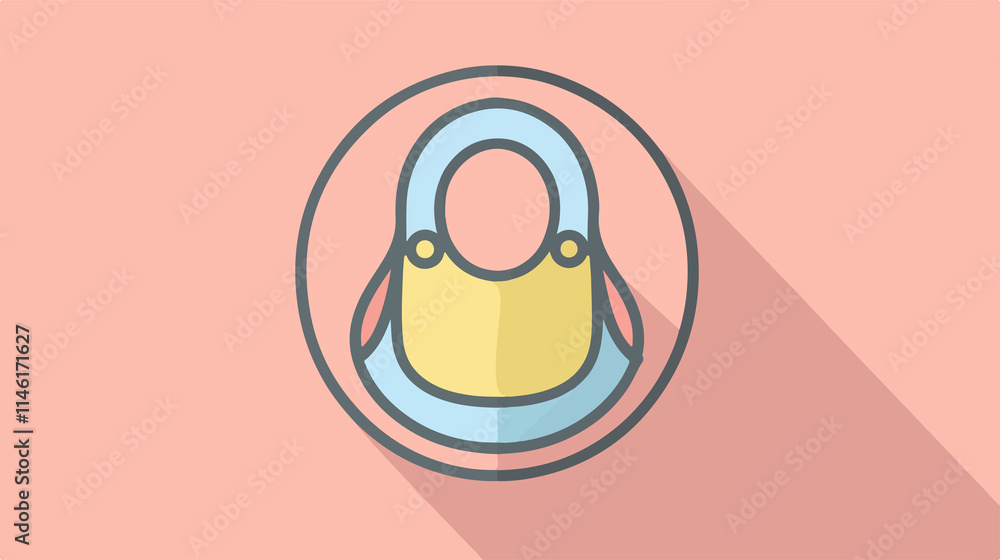 Cute Baby Bib Vector Illustration for Marketing Materials Cute Baby Bib Vector Illustration for Marketing Materials