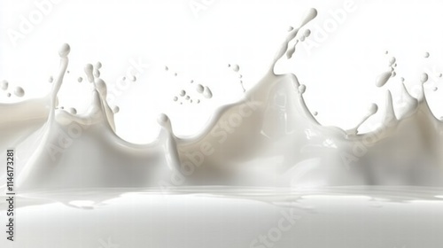 Dynamic Splash of Milk Creating an Artistic White Background, Ideal for Food, Beverage, or Culinary Related Projects and Visual Media Applications photo