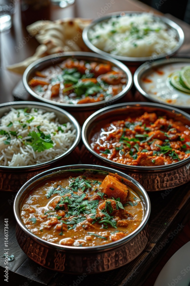 Several bowls of food are sitting on a wooden table, food background Several bowls of food are sitting on a wooden table, food background
