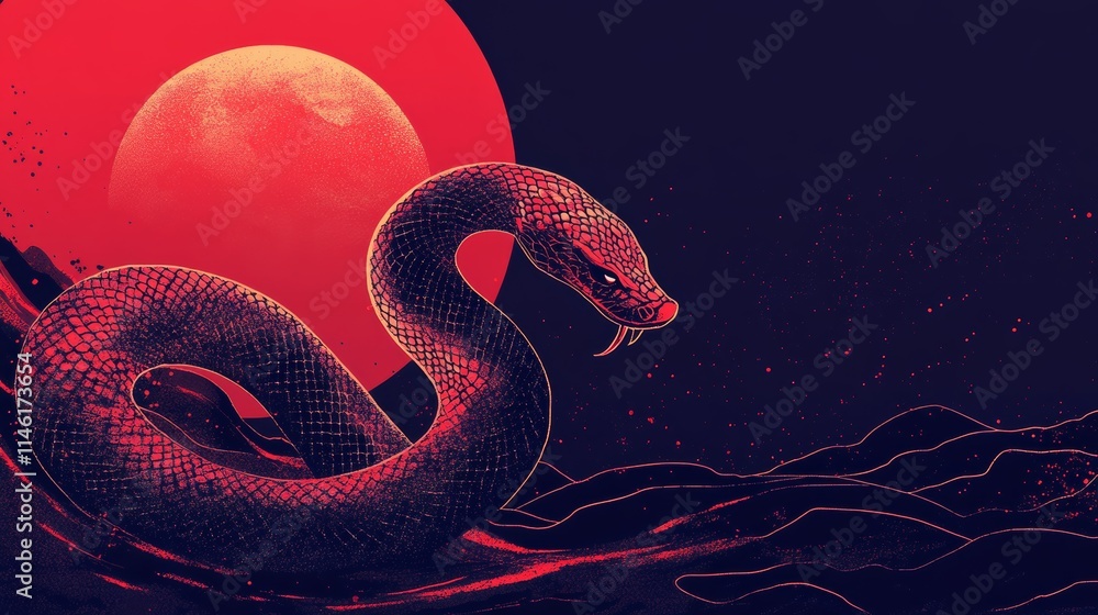 Chinese New Year 2025 vector illustration of Year of Snake cover, poster and sale banner. Chinese zodiac Snake symbol. Chinese New Year 2025 vector illustration of Year of Snake cover, poster and sale banner. Chinese zodiac Snake symbol.