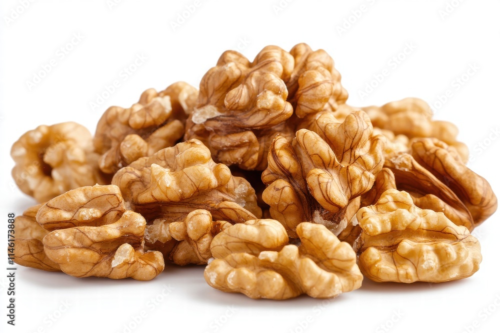 Delicious and Nutritious Walnut Halves Piled Together on a Bright Background Perfect for Healthy Eating, Cooking, and Tasty Snack Options Delicious and Nutritious Walnut Halves Piled Together on a Bright Background Perfect for Healthy Eating, Cooking, and Tasty Snack Options