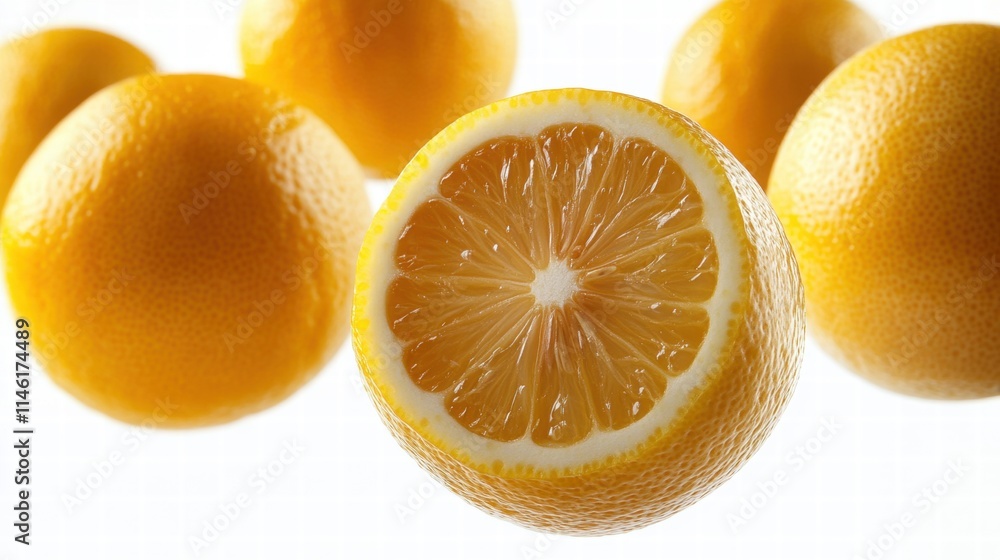 Fresh and Juicy Lemons Displayed in a Creative Arrangement on a Bright Background for Culinary and Food-related Projects and Stock Photography Needs Fresh and Juicy Lemons Displayed in a Creative Arrangement on a Bright Background for Culinary and Food-related Projects and Stock Photography Needs