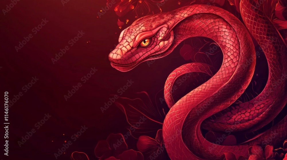 Chinese New Year 2025 vector illustration of Year of Snake cover, poster and sale banner. Chinese zodiac Snake symbol. Chinese New Year 2025 vector illustration of Year of Snake cover, poster and sale banner. Chinese zodiac Snake symbol.
