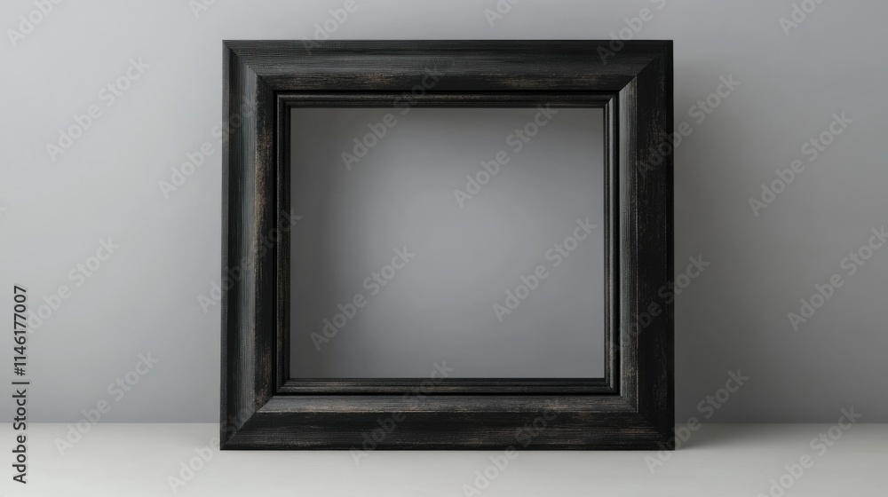 a black frame on a white table