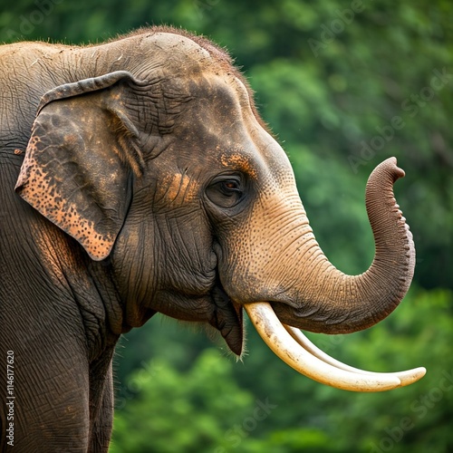 little elephant alone and sad