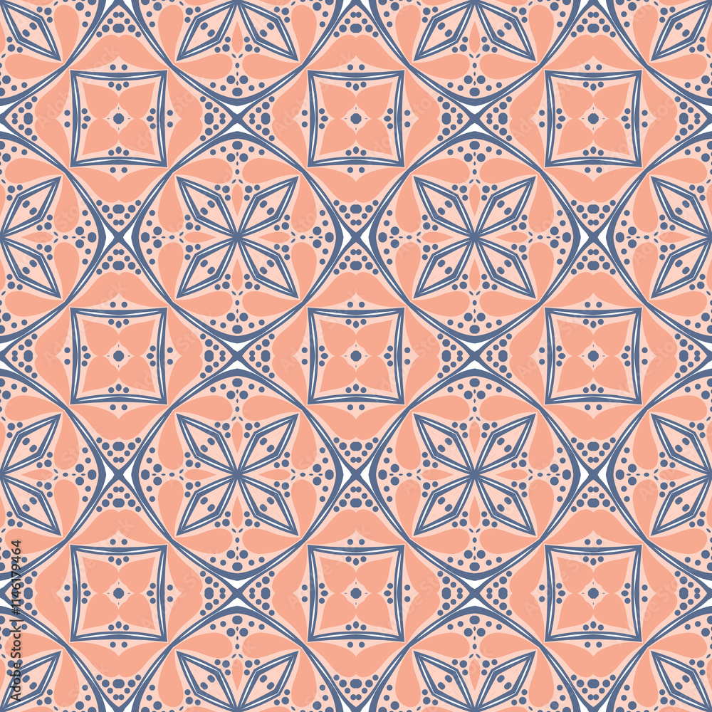 Coral and Azure Art Deco Pattern Coral and Azure Art Deco Pattern