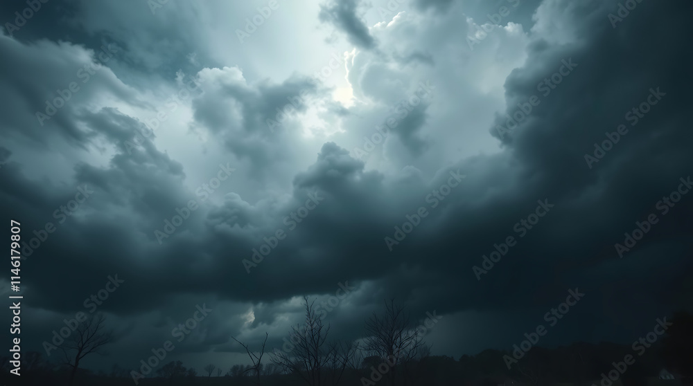 Obraz premium Timelapse of Storm Clouds Moving Across a Blue Sky with Clouds