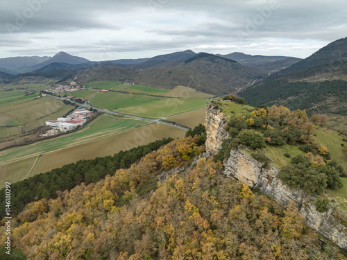 Peña de Añezcar-Ezkidi. In the background Sarasa. Navarre photo