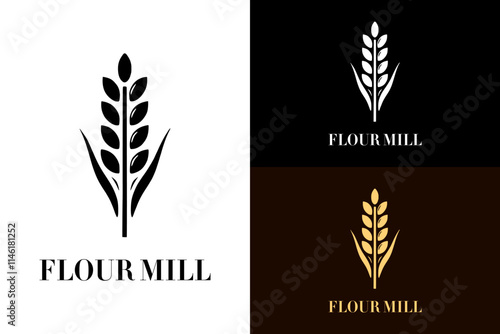 wheat ears, wheat stalks, leaf, vine, green, seeds, flour mill logo, organic, natural, bread, bakery logo, fresh, cookie shop, illustration, vector