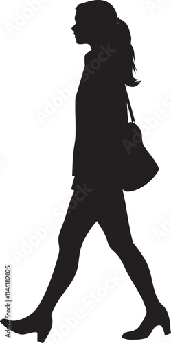 illustration silhouette of walking woman