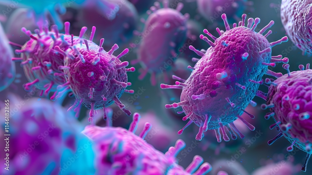 Microscopic view of diverse microorganisms and abstract cellular structures under high-powered microscope, illustrating cellular concepts and biological diversity for scientific research Microscopic view of diverse microorganisms and abstract cellular structures under high-powered microscope, illustrating cellular concepts and biological diversity for scientific research