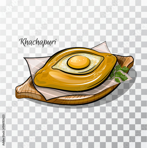 Khachapuri vector illustration.