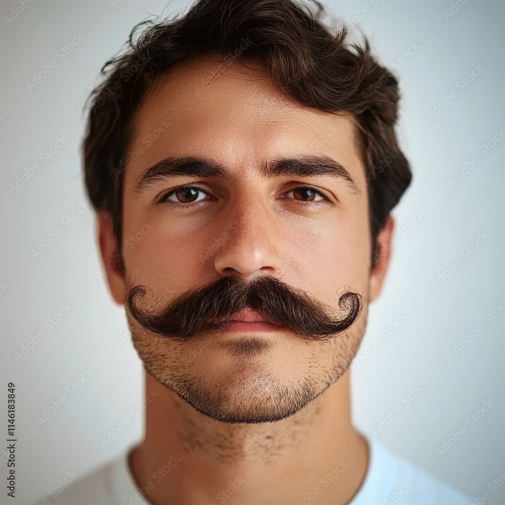 Obraz premium studio portrait of a man with a large vintage mustache