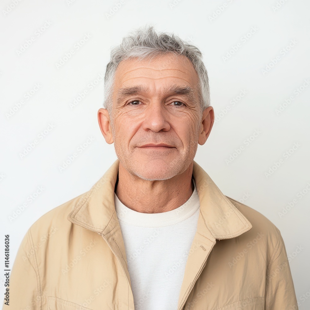 Portrait of a proud Georgian senior man with gray hair in his 70s Portrait of a proud Georgian senior man with gray hair in his 70s