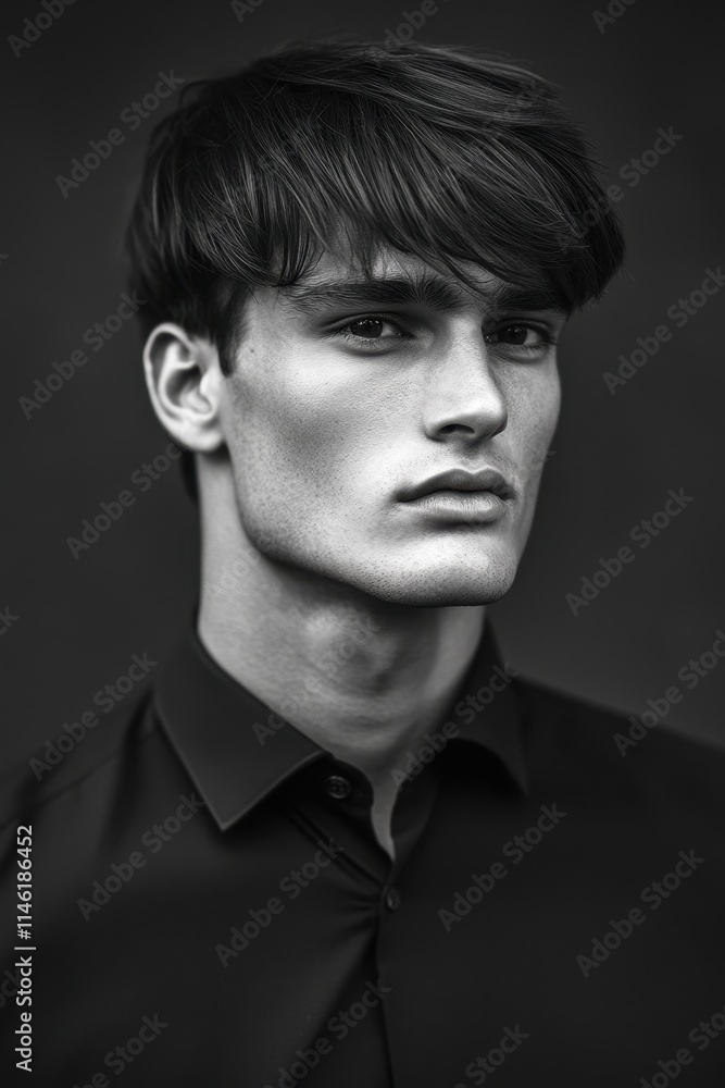 Black and white portrait of an ambitious Brazilian man in formal attire Black and white portrait of an ambitious Brazilian man in formal attire