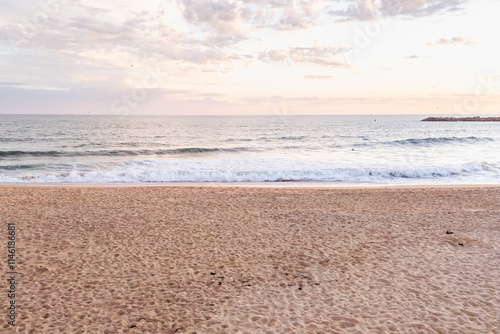 Vilamoura Marina beach, Portugal on an autumn evening photo