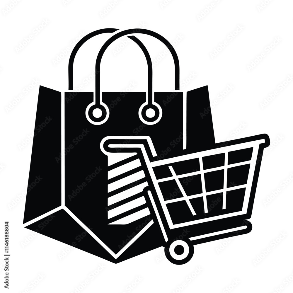 illustrate a stylish shopping bag with a shopping illustrate a stylish shopping bag with a shopping