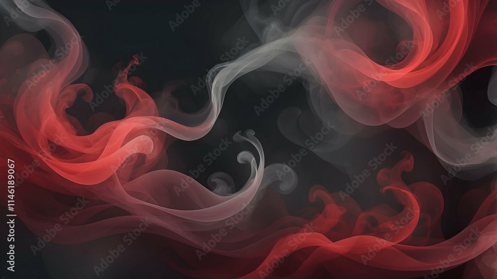 Smoky Background with Swirling Shades of Red, Ash Gray, Black Blending Seamlessly Together Smoky Background with Swirling Shades of Red, Ash Gray, Black Blending Seamlessly Together