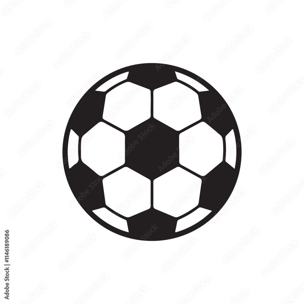 Soccer ball icon. Black Soccer ball icon on white background. Vector illustration Soccer ball icon. Black Soccer ball icon on white background. Vector illustration
