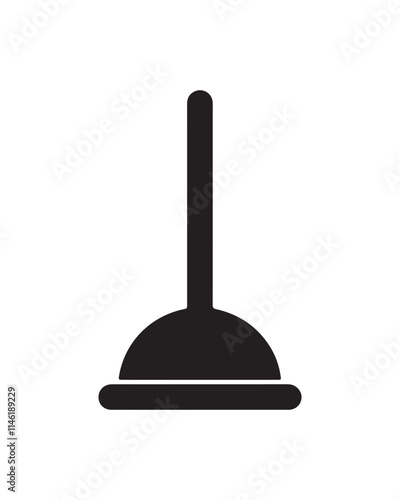 Toilet plunger icon. Black Plunger icon on white background. Vector illustration