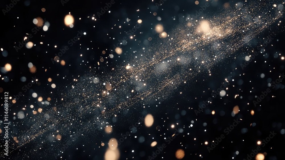 Fototapeta premium New Yeara??s Eve fireworks display lighting up a clear dark sky, perfect for celebration backgrounds