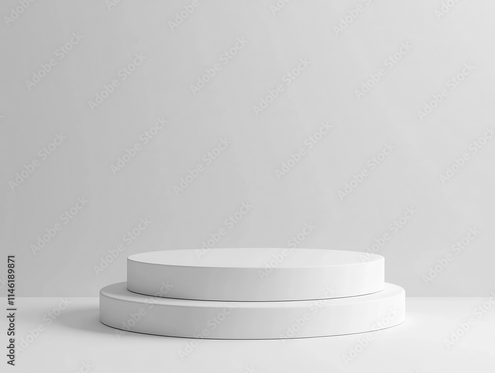 Slim White Podium on Light Gray Gradient Background for Versatile Product Display Slim White Podium on Light Gray Gradient Background for Versatile Product Display