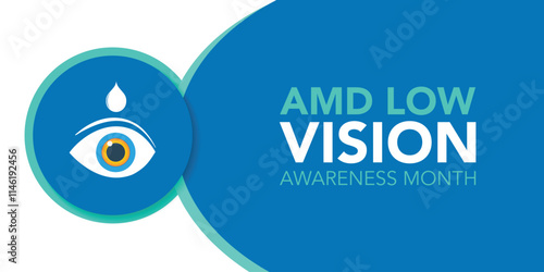 AMD/Low vision awareness month observed each year during February. Vector illustration banner, Holiday, poster, card and background design.