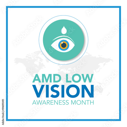 AMD/Low vision awareness month observed each year during February. Vector illustration banner, Holiday, poster, card and background design.