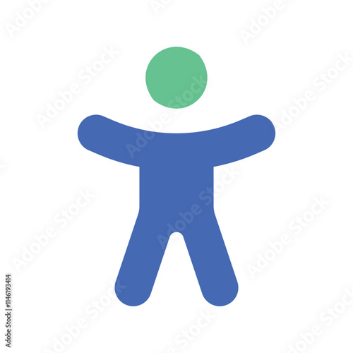 Stickman icon. Simple style graphic design company poster background symbol. Stickman brand logo design element. Stickman t-shirt printing. Vector for sticker.