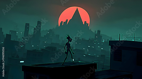 Stylized Cityscape Illustration photo