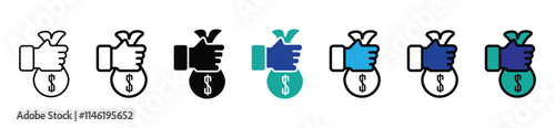 Money silhouette icon on white background. Coins vector illustration in flat style. Icons for design, website.