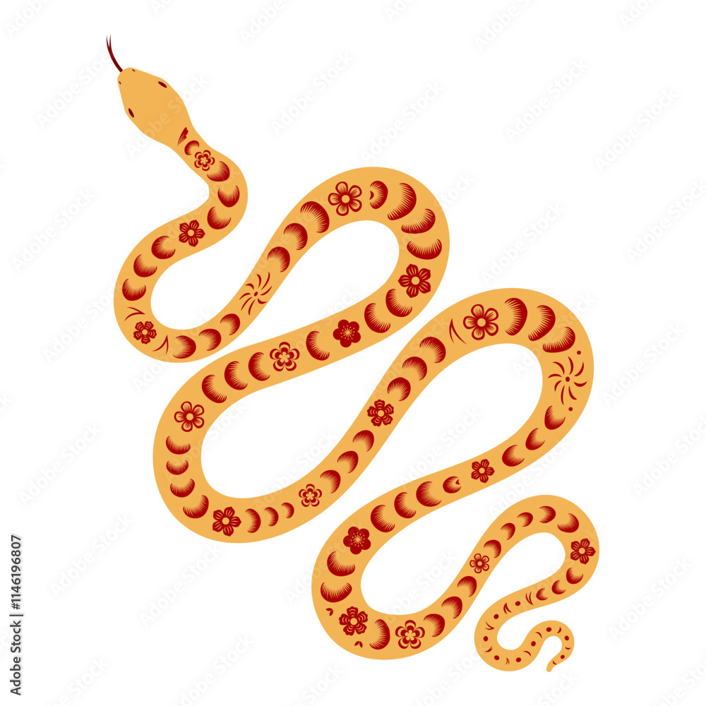 Chinese zodiac sign, paper cut snake character flat illustration. 2025 Lunar New Year hand drawn vector. Asian style design. Element for traditional holiday card, banner, poster, decor Chinese zodiac sign, paper cut snake character flat illustration. 2025 Lunar New Year hand drawn vector. Asian style design. Element for traditional holiday card, banner, poster, decor