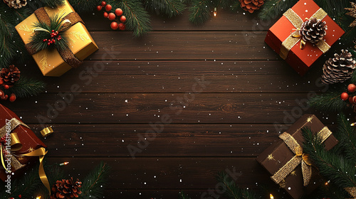 Beautiful christmas background template with copy space for text