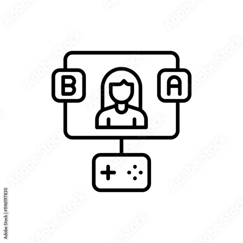 Visual novel outline icons, minimalist vector illustration ,simple transparent graphic element .Isolated on white background