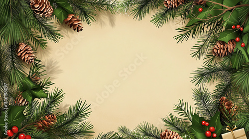 Beautiful christmas background template with copy space for text