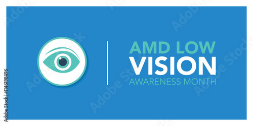 AMD Low vision awareness month observed each year during February. Vector illustration banner, Holiday, poster, card and background design.