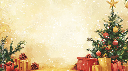 Beautiful christmas background template with copy space for text