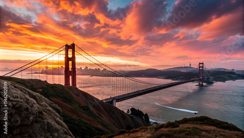 golden gate bridge at dusk