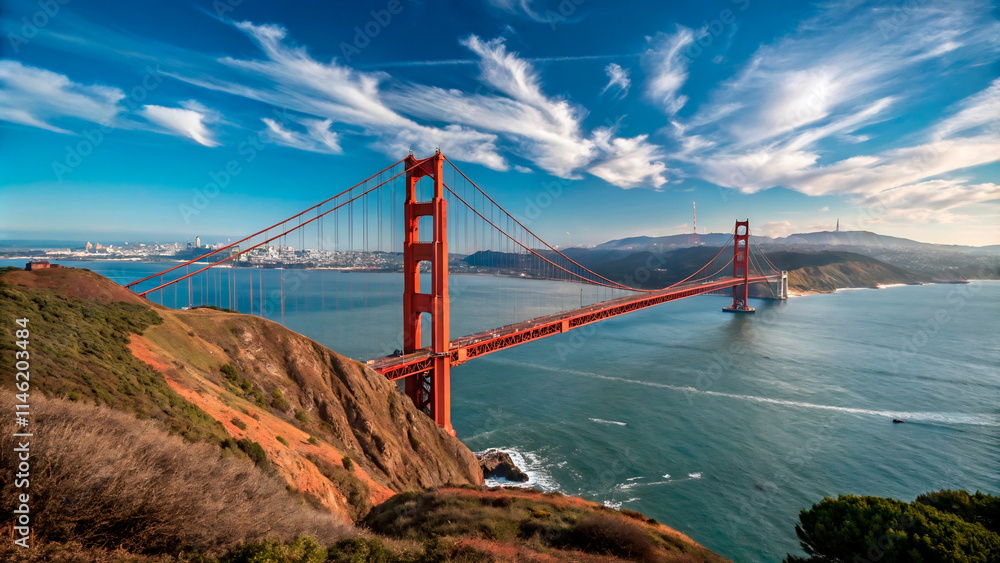 Fototapeta premium golden gate bridge at sunset