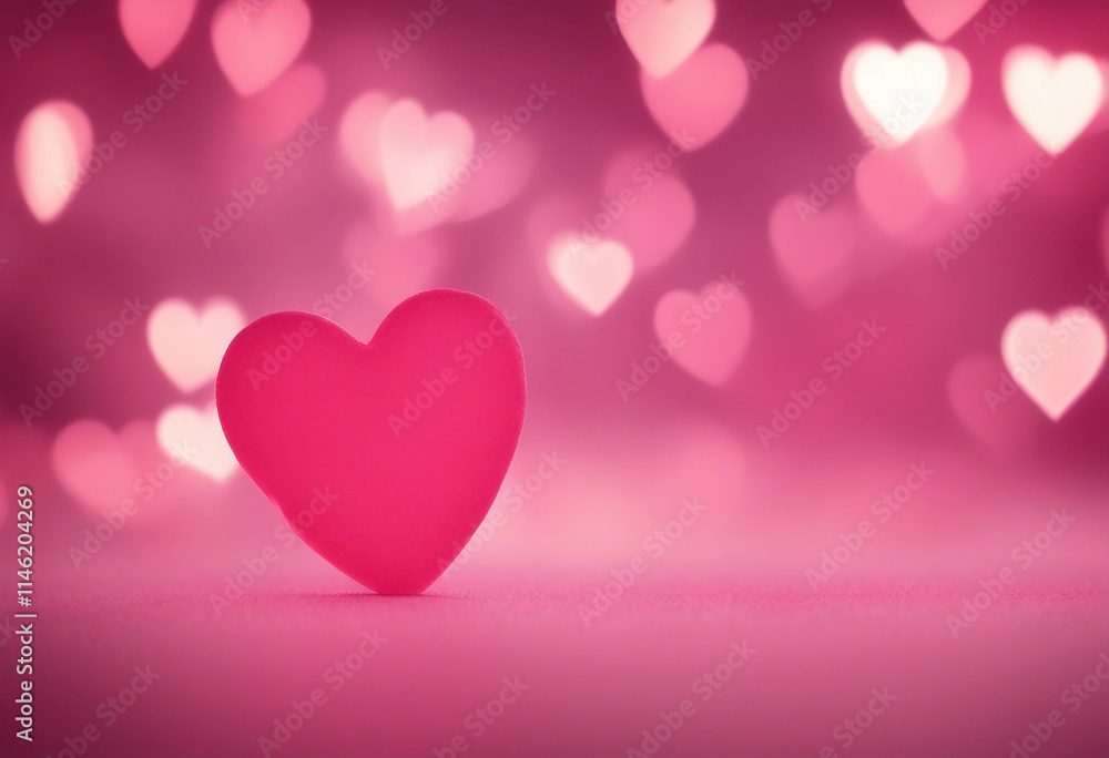 Blurred hearts lights Valentines day pink Bokeh background Blurred hearts lights Valentines day pink Bokeh background