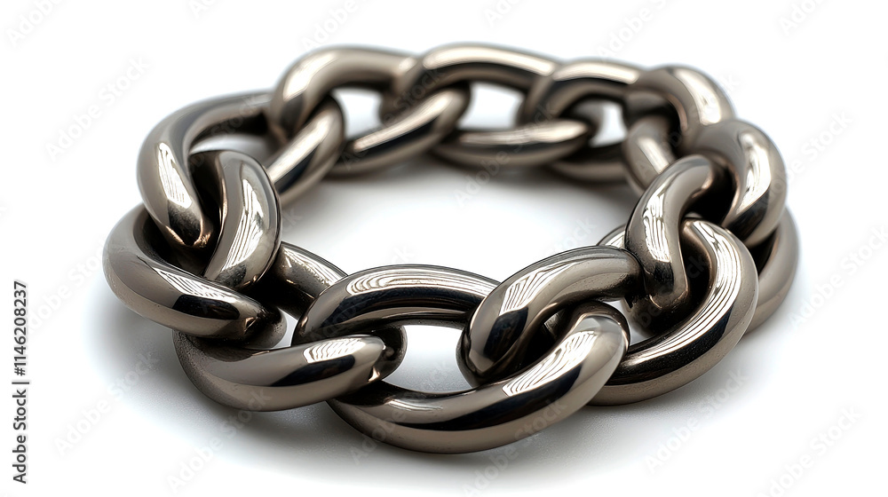 Close-up of a dark metallic chain forming a circle. Close-up of a dark metallic chain forming a circle.