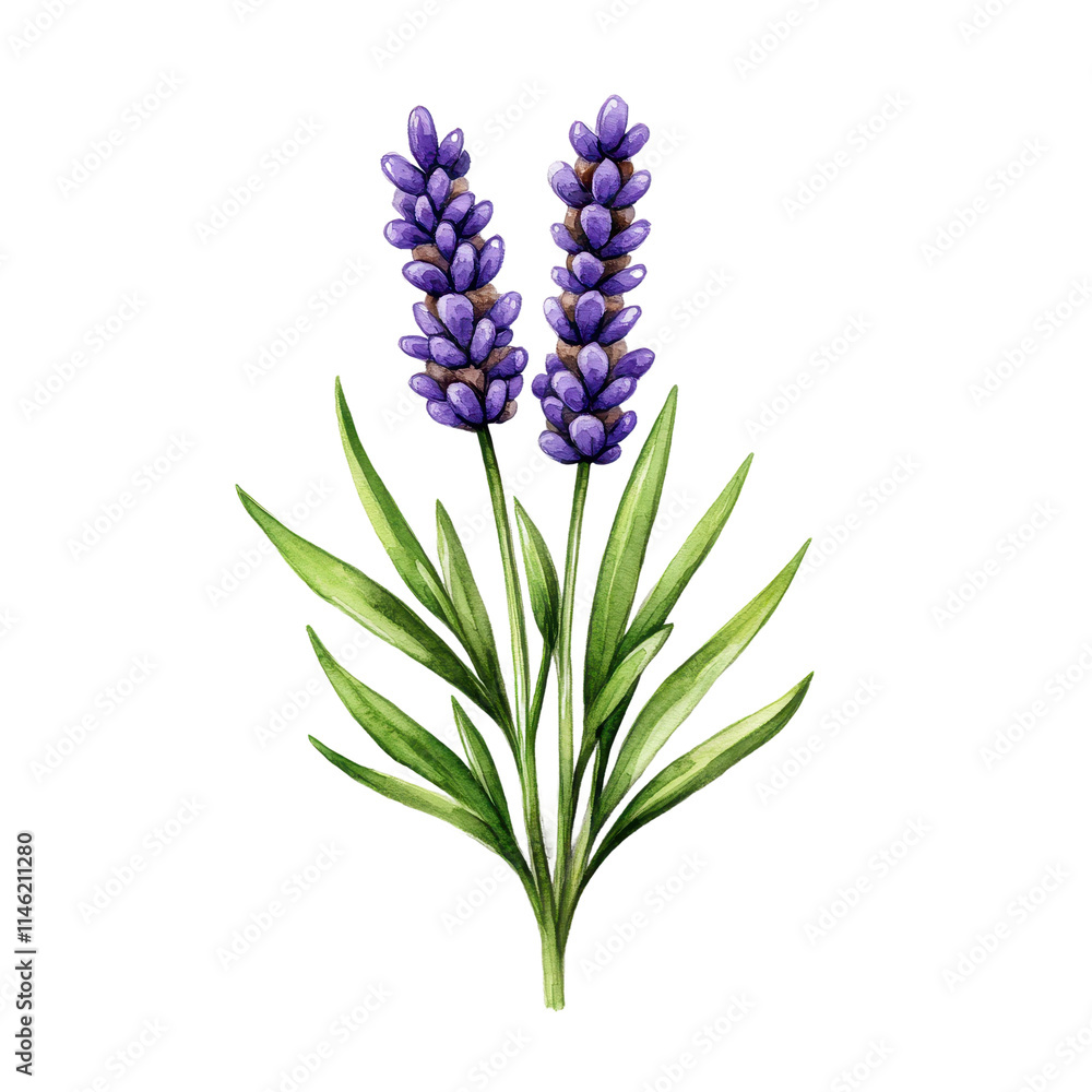 Obraz premium Watercolor Lavender Blossom with Fine Details