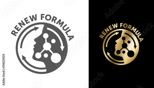 Cellular Restoration and Renew Formula icon, in monochrome style